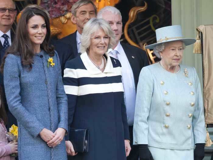 Kate Middleton and the Queen often wear colorful outfits. In 2012, the two royals coordinated in blue.