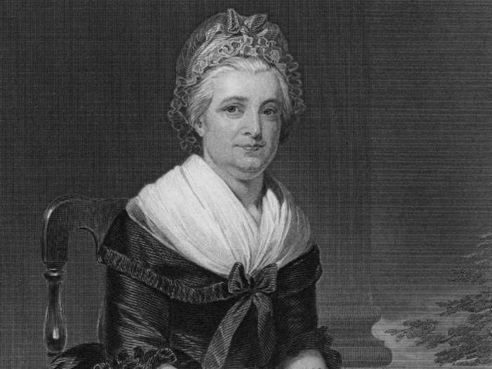 Here's a portrait of Martha Washington, our very first first lady.