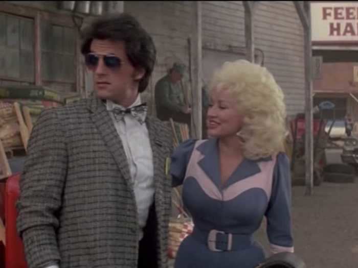 Dolly Parton attempts to turn Sylvester Stallone into a country star in "Rhinestone."
