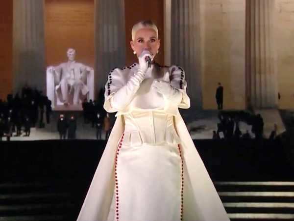 Katy Perry wore white, red, and blue for her showstopping 'Firework' performance closing out a historic Inauguration Day