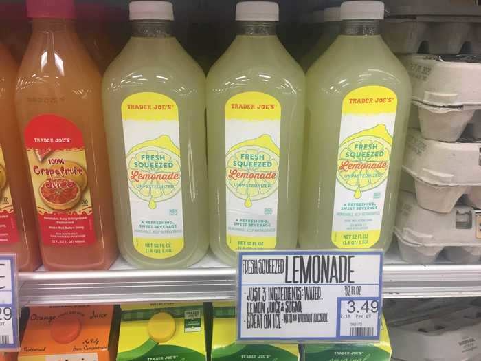 Trader Joe's lemonade only has three ingredients.