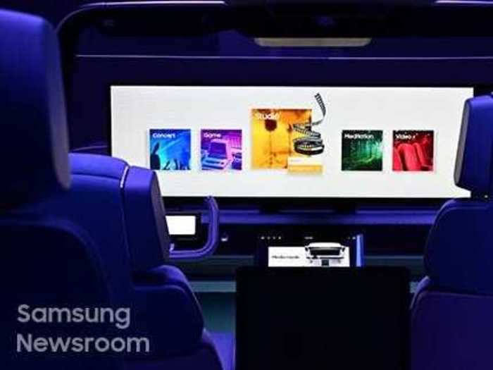 The new digital cockpit most notably has a 49-inch QLED screen with a sound system, creating what Samsung calls an "all-purpose space." The cockpit is also equipped with 5G tech.