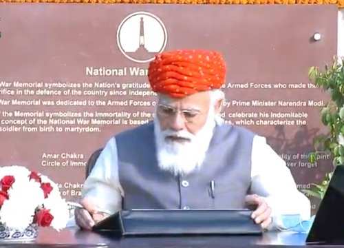 PM Modi pens his thoughts after paying homage to martyrs at the National War Memorial.
