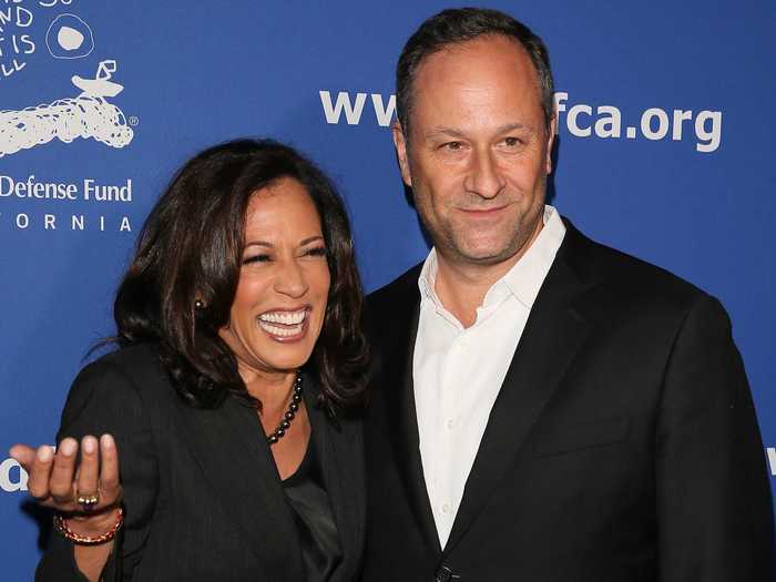 Newlyweds Kamala Harris and Douglas Emhoff were all smiles as they attended a Children's Defense Fund event in December 2014.