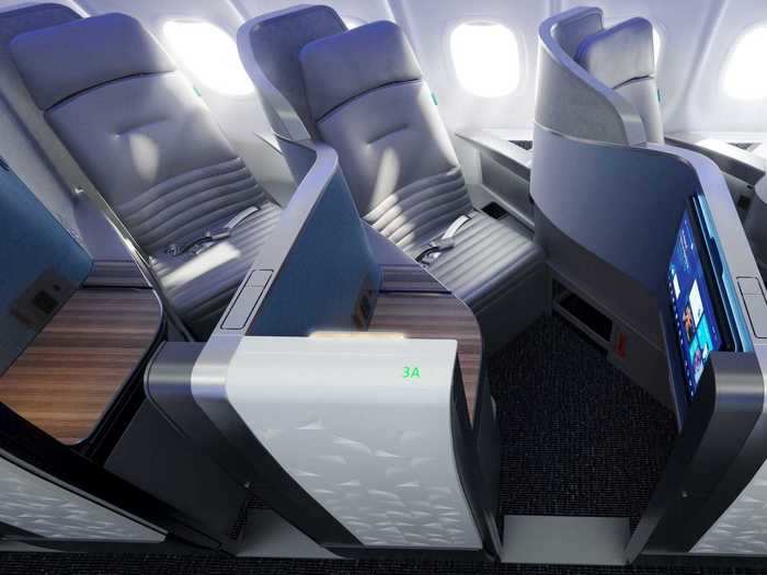 1. Every seat is a window and aisle seat: The cabin is arranged in a 1-1 configuration offering passengers direct aisle access with no seat neighbors.
