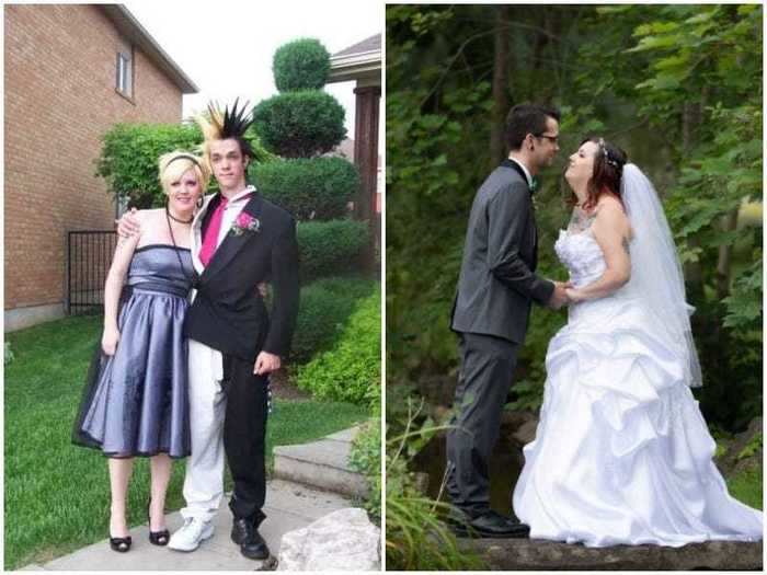 Samantha and Cory went to prom together in 2007 and got married in 2018.