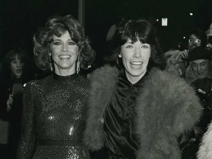 1977: Jane Fonda and Lily Tomlin met backstage at a Los Angeles theater in 1977 - although Tomlin was a fan of Fonda's long before that.