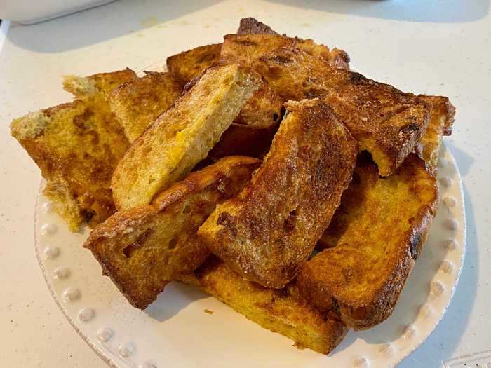French-toast sticks make for a sweet air-fried breakfast.