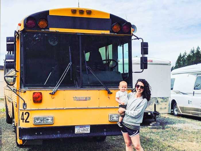 The Tumlin-Storey family bought a school bus in Washington for $5,500 in July 2019.