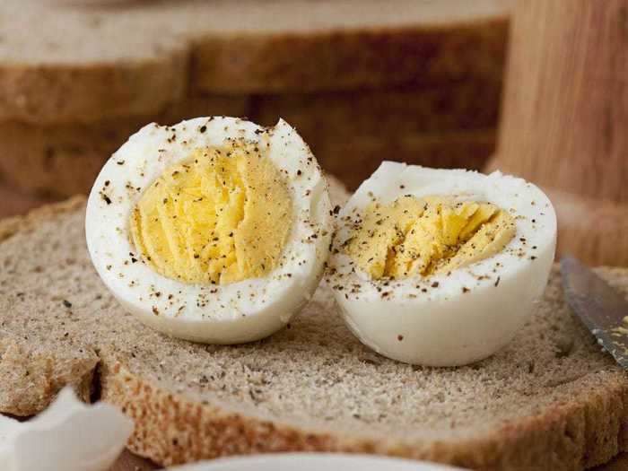 Hard-boiled eggs and toast can be a great snack after a sweaty workout.