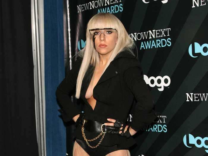 Lady Gaga made a fashion statement at the 2008 NewNowNext Awards in her early days of fame.