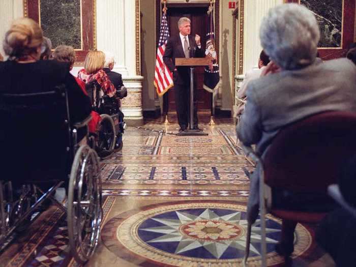 April 1993: President Bill Clinton's staffers held the first-ever White House Passover Seder in the Indian Treaty Room, though the president himself didn't attend.