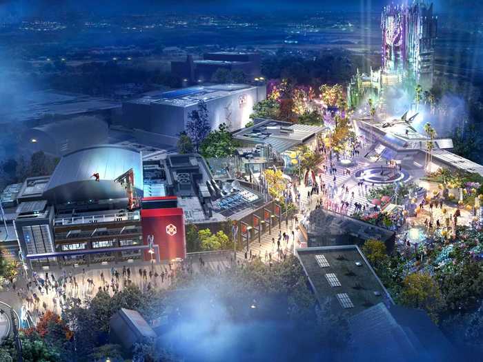 Here's how Avengers Campus will look at Disney California Adventure's theme park when it's complete.