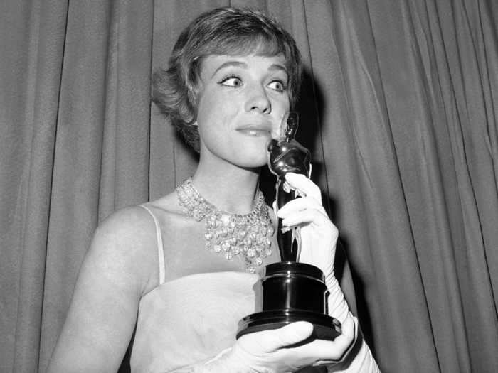 Julie Andrews' role in her first film, "Mary Poppins," earned her an Oscar in 1965.