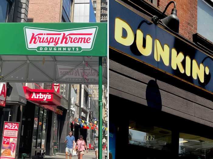 On a sweltering day in New York City, I ventured to the closest Krispy Kreme and Dunkin' I could find.
