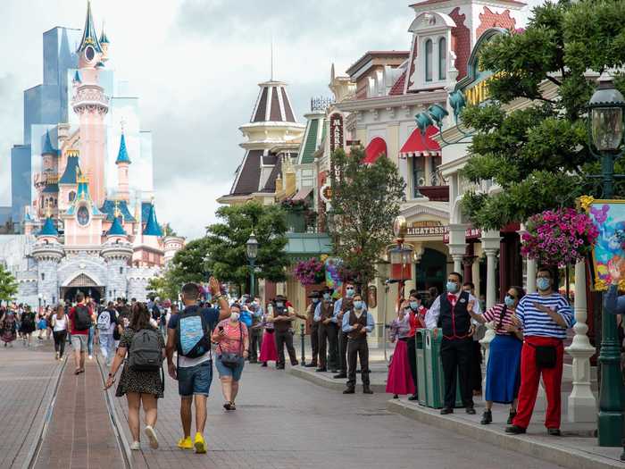 Visitors returned to Disneyland Paris as the resort reopened on Thursday.