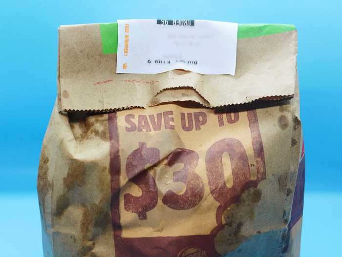 My meal from Burger King came in a brown paper bag. I got it delivered, and it was warm when it arrived.