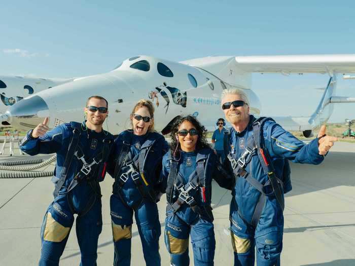 Virgin Galactic blasted six people to the edge of space on Sunday.