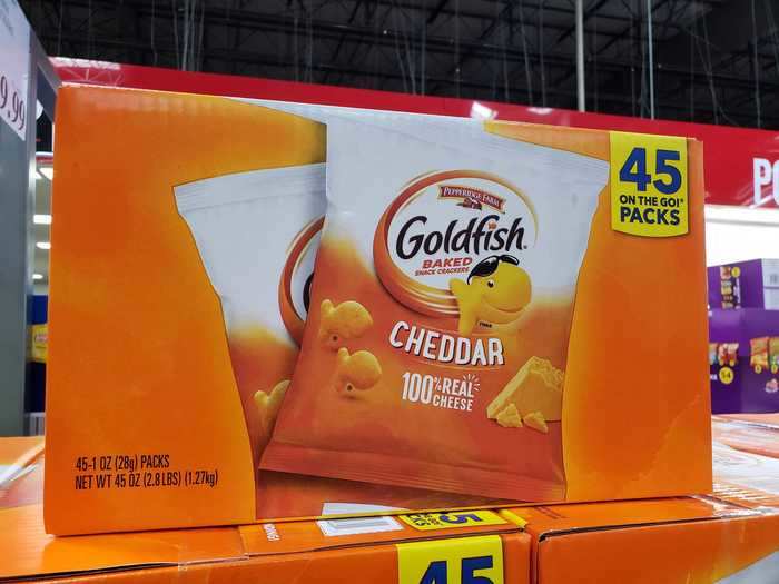 Goldfish packs are great for lunches and afternoon snacks.