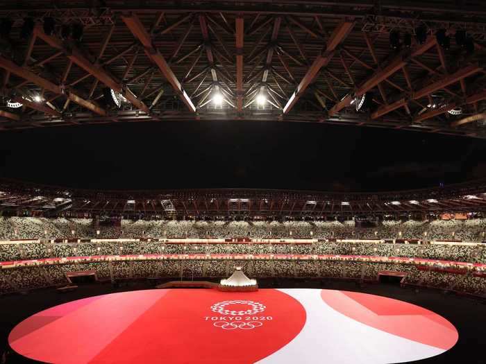 A wiide shot of Tokyo Stadium ahead of the opening ceremony.