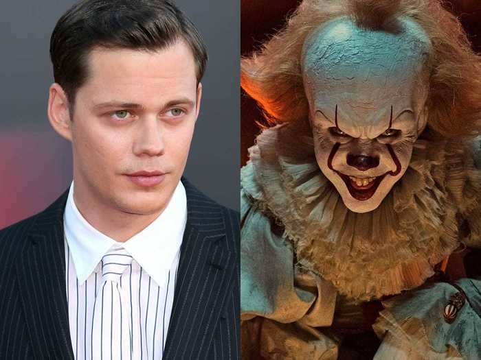 Bill Skarsgård looks immensely different from Pennywise the clown, who he played in the "It" movies.
