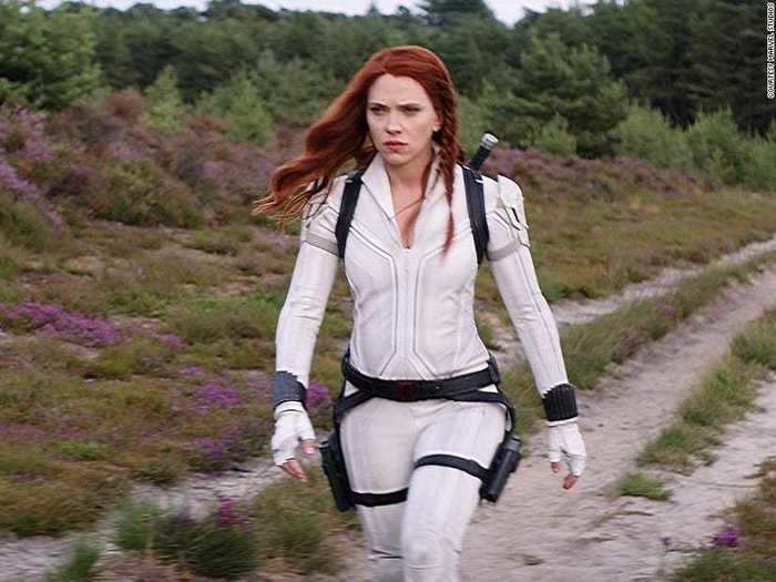 Scarlett Johansson in white jumpsuit
