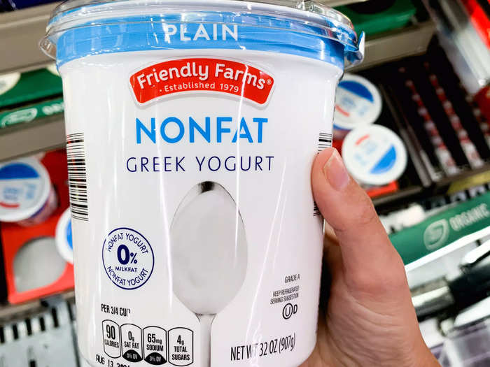 I like to pick up Greek yogurt for easy breakfasts.