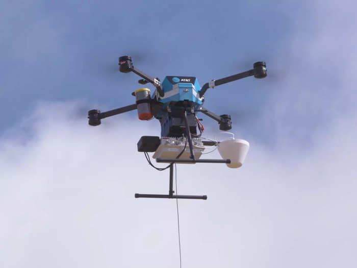 AT&T is revolutionizing LTE coverage with the Flying COW, an innovative wireless network made of a cell site situated on a drone. It is engineered to beam widespread satellite coverage to large crowds of people on the ground during natural disasters and large events.