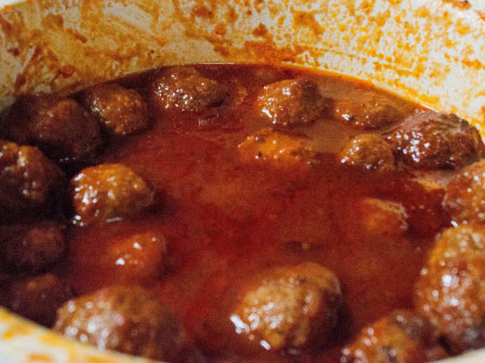 Skip the deli meat - slow-cooker meatballs are another way to add protein to a lunch box.
