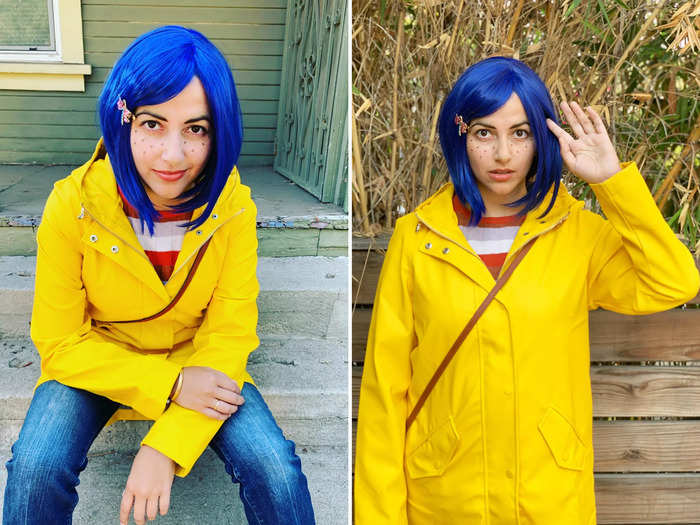 The best Halloween costumes for cold weather include a jacket, Sinéad Persaud - who recently dressed up as Coraline with a yellow raincoat - told Insider.