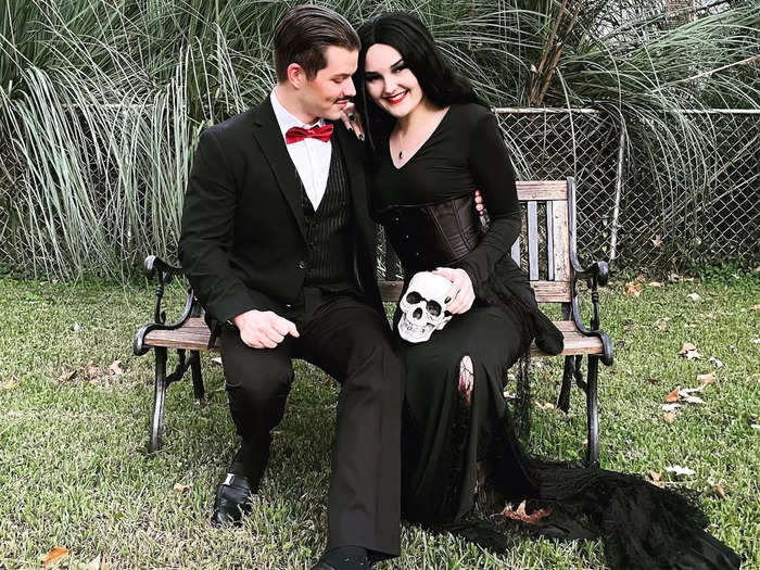 Couples who like to keep Halloween spooky can be Gomez and Morticia Addams.