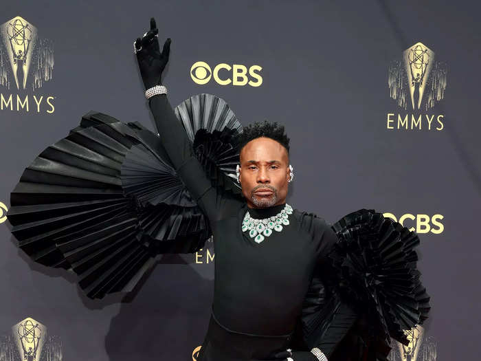 Billy Porter brought the drama in this futuristic all-black Ashi look.