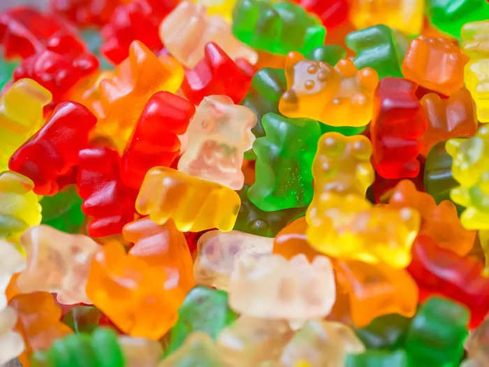 Gummy candies take a long time to chew and can get lodged in your teeth.