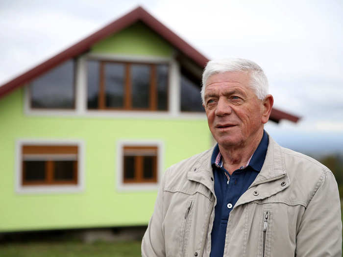 Vojin Kusic, a resident of Srbac, Bosnia, built this house for his wife, the Associated Press reports. But you'd never know from this picture that the home rotates.