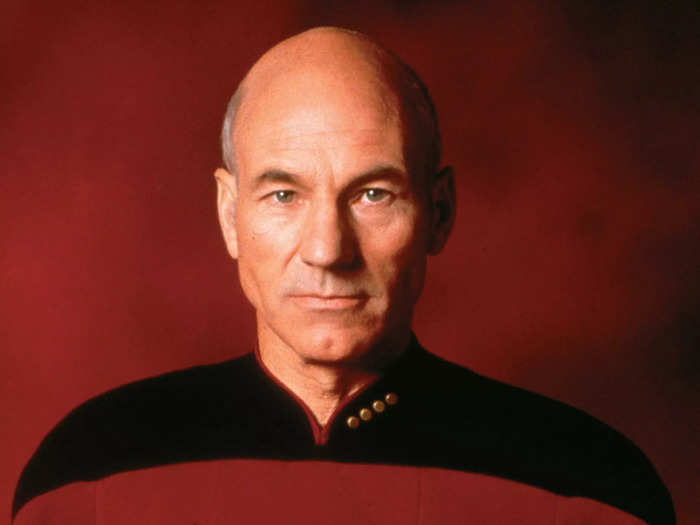 The captain of the Enterprise, Jean-Luc Picard, was played by Sir Patrick Stewart for all seven seasons.