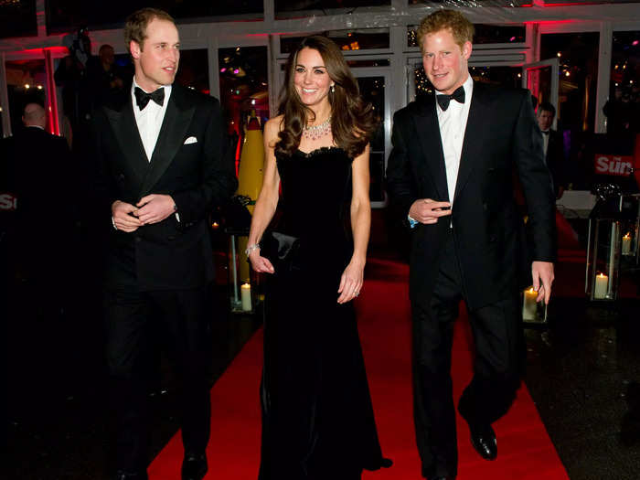 Kate Middleton looked regal at the 2011 Heroes Sun Military Awards in a strapless velvet Alexander McQueen gown.