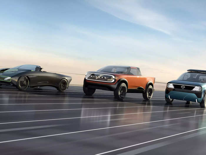 Nissan announced a massive $17.7 billion push into electric vehicles and unveiled four concept cars that preview what it might have in store over the next decade.