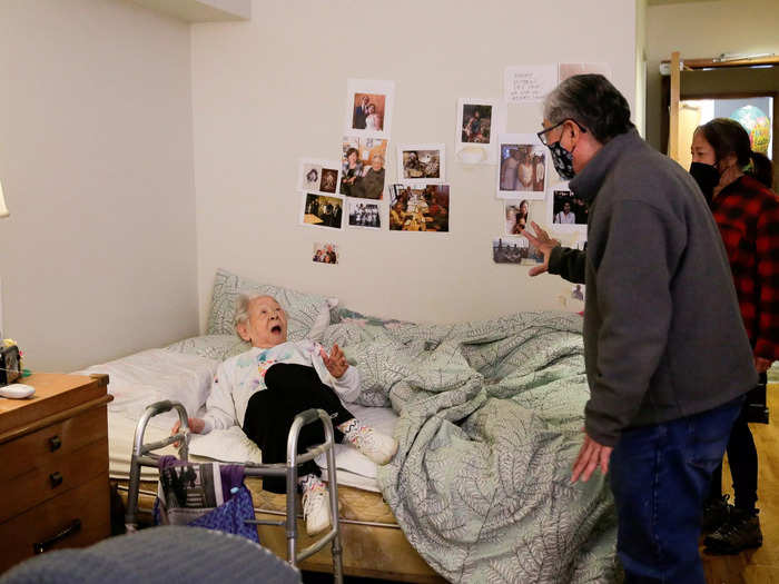 In 2021, COVID vaccines became available, some restrictions were lifted, and people worldwide reunited with their loved ones. In Japan, Mark Uomoto visited his 98-year-old grandmother, Yoshia Uomoto, for the first time in a year.