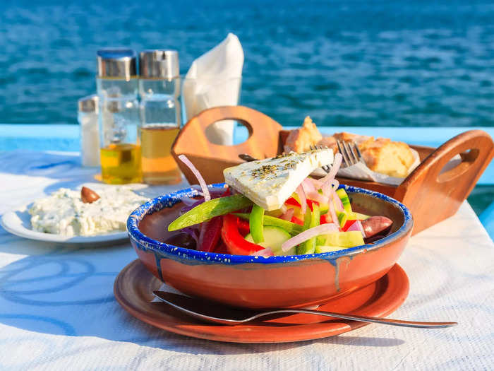 My favorite salad is called horiatiki, but you probably know it simply as Greek salad.