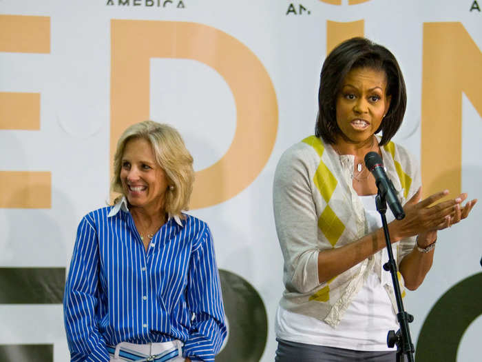 In 2009, Michelle Obama garnered criticism for wearing $540 Lanvin sneakers to a food bank.