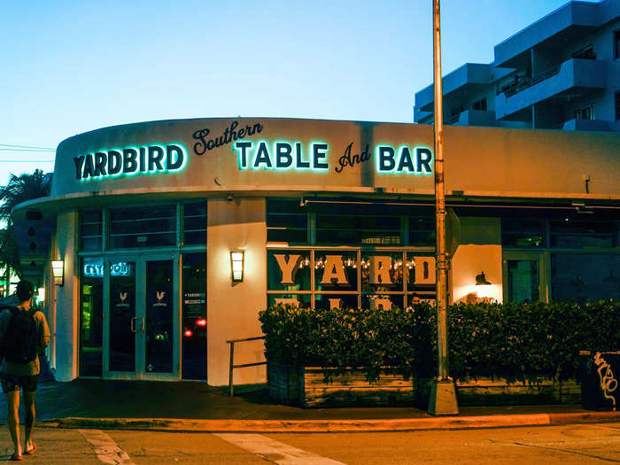 Yardbird Southern Table and Bar is a South Beach hot spot known for comfort food and some of the best fried chicken in the US, according to Southern Living.