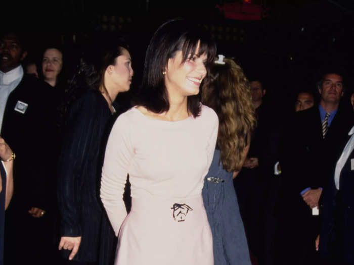 Bullock stepped out for the "Speed" premiere in June 1994 in this cutesy pale-pink minidress.