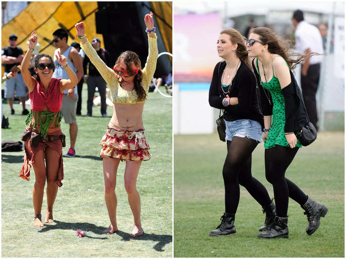 Coachella fashion in 2012 was a lot more low-key than today's festival style.