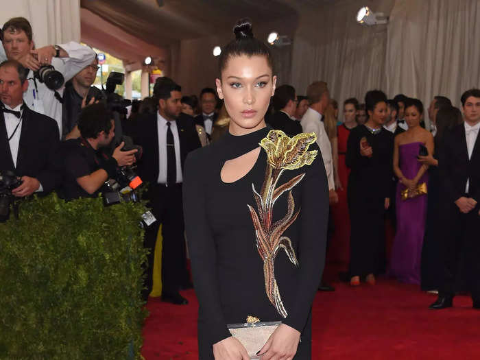 Bella Hadid attended her first Met Gala in 2015 while wearing a dress that was arguably too simple for the glamorous event.