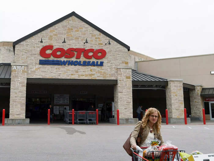 Costco is a big-box store that sells bulk groceries at discount prices.