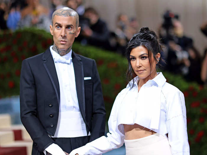 Kourtney Kardashian, 43, married Travis Barker, 46, at a Santa Barbara courthouse. The pair later held a larger ceremony in Portofino, Italy.