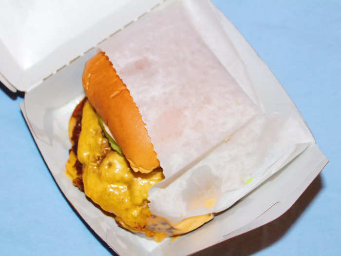 Shake Shack's double cheeseburger was surprisingly large.