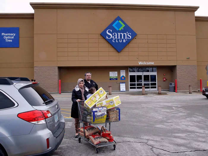 Costco and Sam's Club are both warehouse-style stores where customers can purchase memberships to access bulk products at discounted prices.