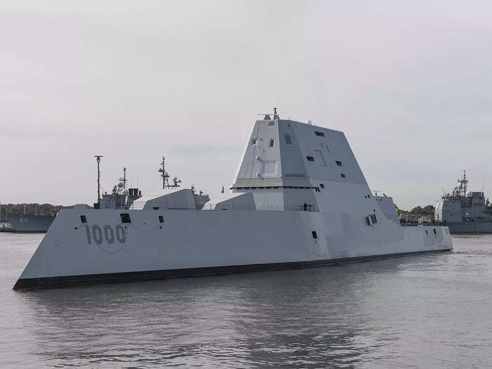 The USS Zumwalt is the lead ship among three Zumwalt-class destroyers. It is the largest destroyer in the world.