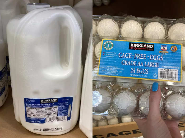 I always stock up on milk and eggs.